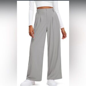 Gray Wide-Leg Women's Pants